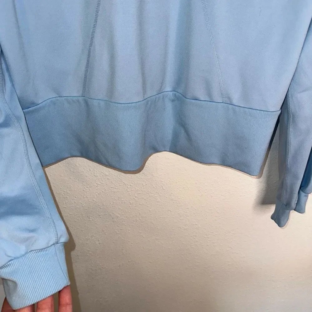 Adidas Women’s Medium Solid‎ Baby Blue Y2K Lightweight Full Zip Track Jacket